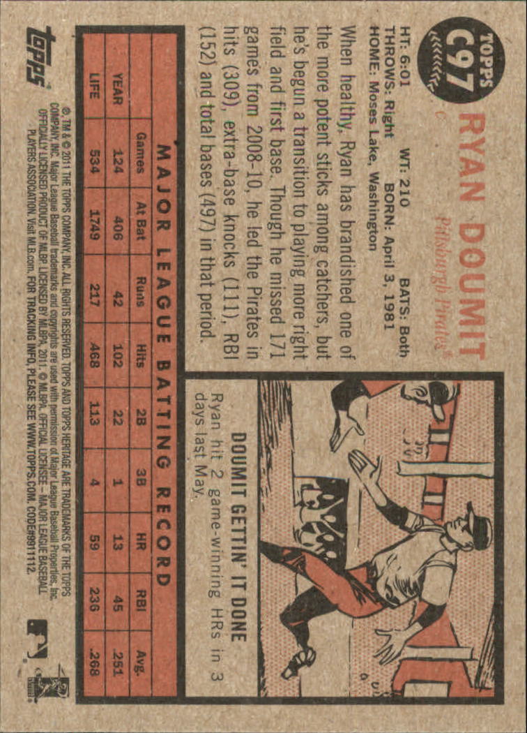2011 Topps Heritage Black #C97 Ryan Doumit - NM