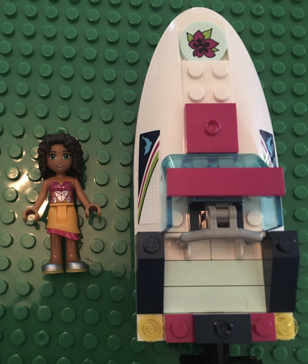 Lego Friends Andrea's Speed Boat Transport Minifigure and Boat Incomplete 41316