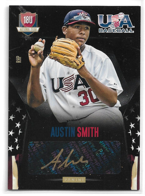 2014 USA Baseball 18U National Team Black Gold Austin Smith Auto 13/49