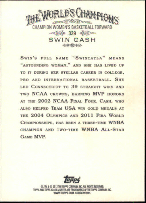 2012 Topps Allen and Ginter #339 Swin Cash SP - NM