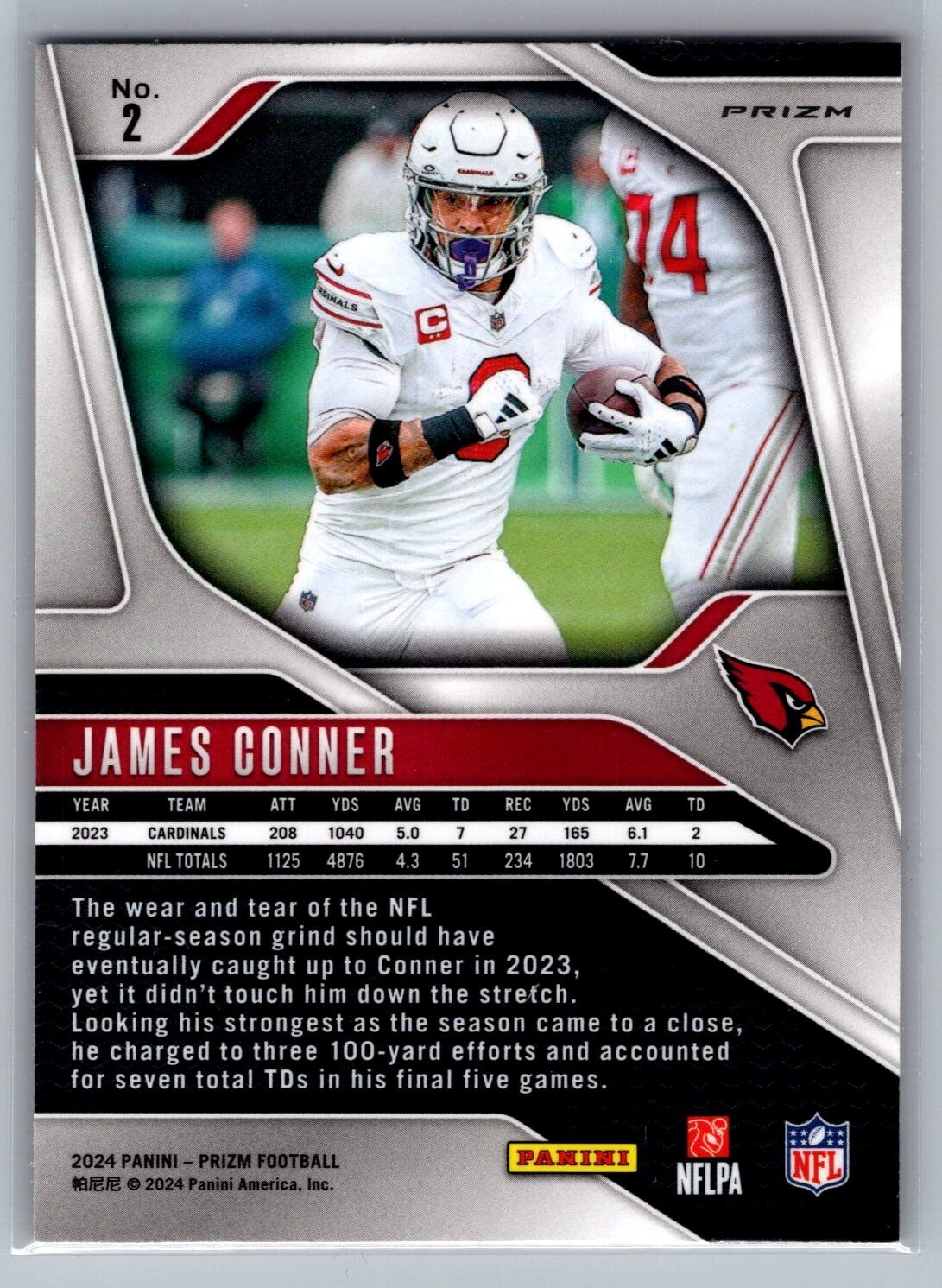2024 Panini Prizm #2 James Conner Lazer