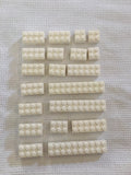 Lot of 20 Lego Friends White Bricks Pieces