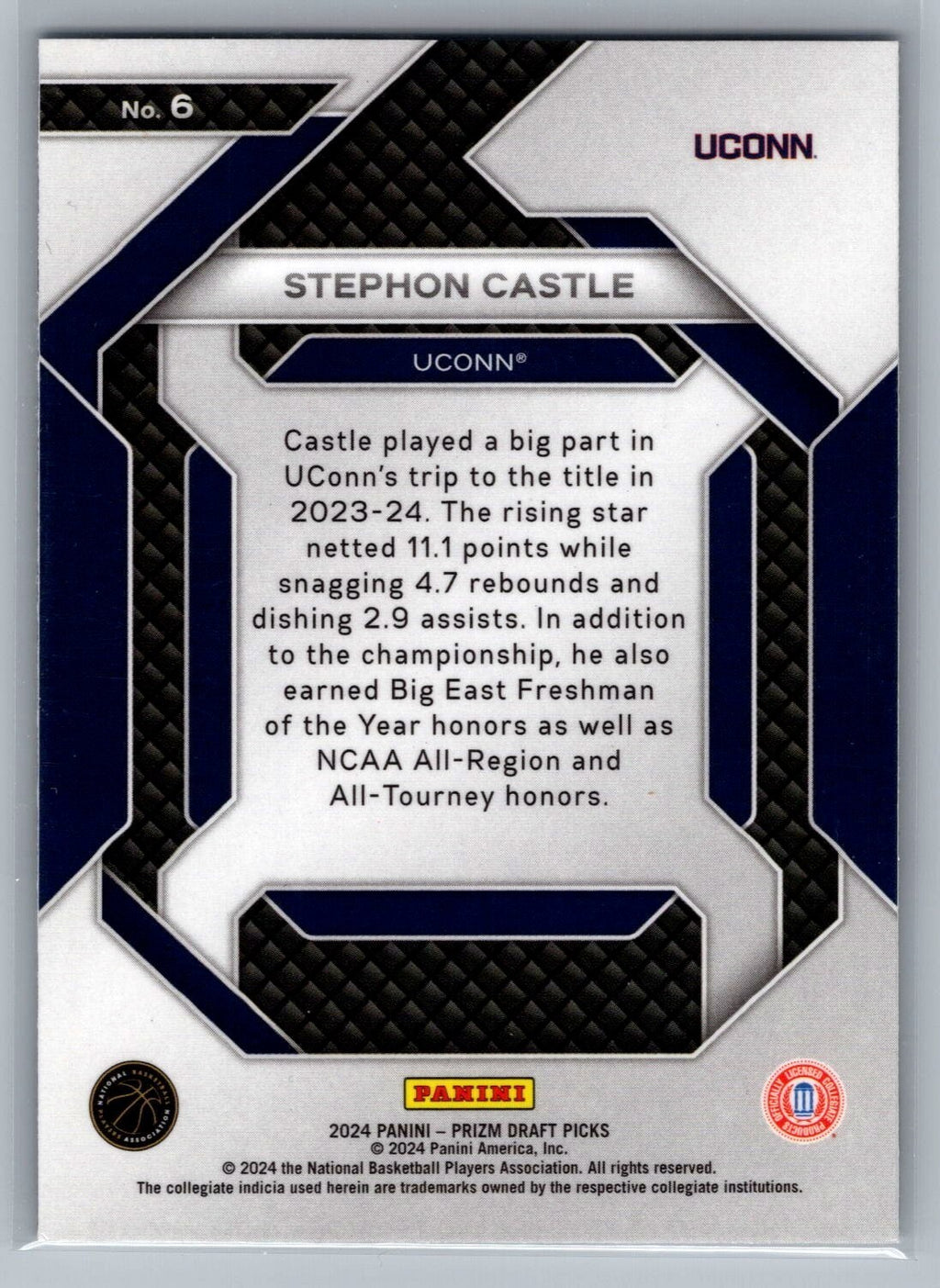 2024-25 Panini Prizm Draft Picks New Recruits #6 Stephon Castle