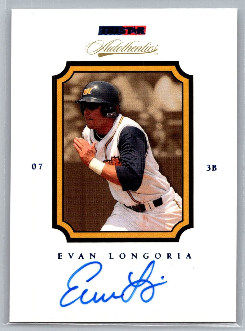 2007 TRISTAR Autothentics Autographs Blue #69 Evan Longoria #'d 80/250