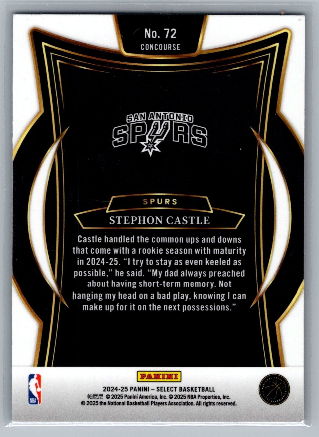 2024-25 Select #72 Stephon Castle