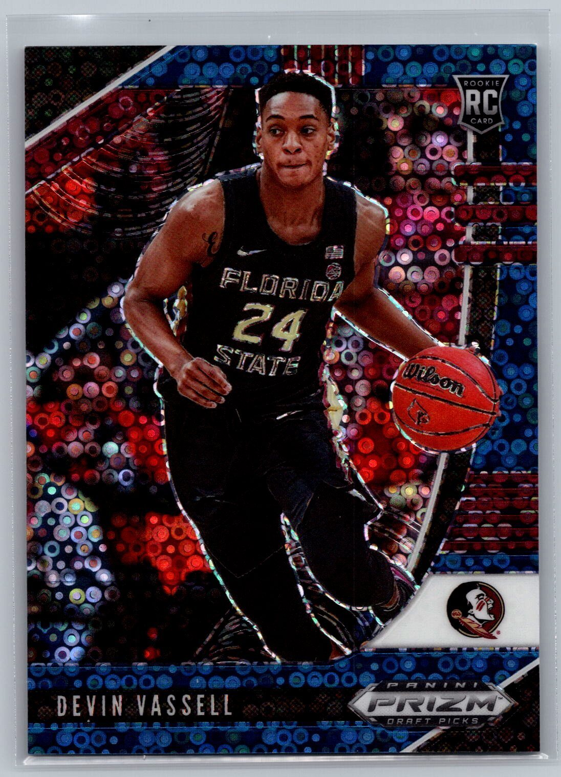 2020 Panini Prizm Draft Picks Collegiate #16 Devin Vassell Fast Break Blue #/175