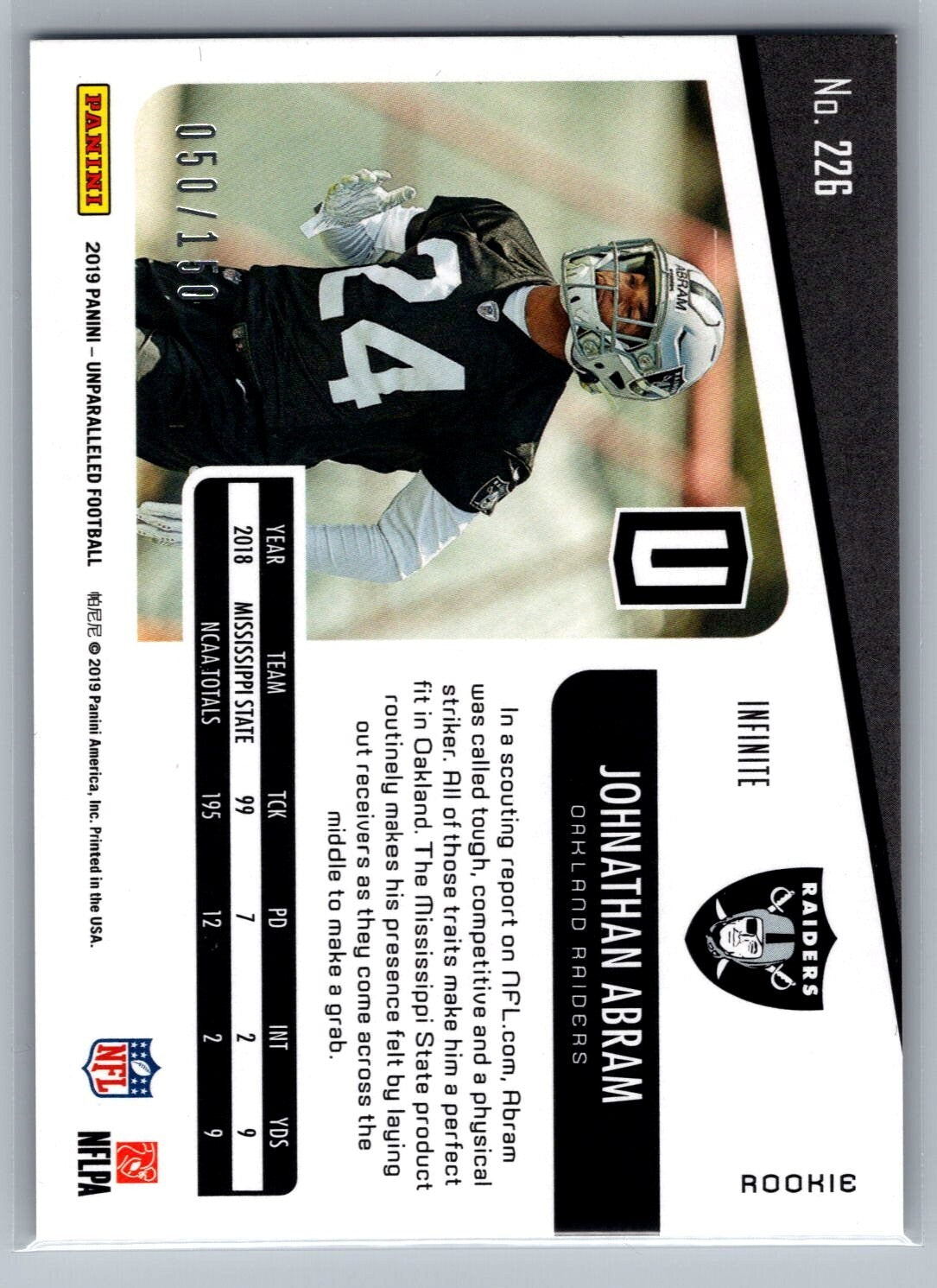 2019 Panini Unparalleled #204 Clelin Ferrell Infinite RC 50/150