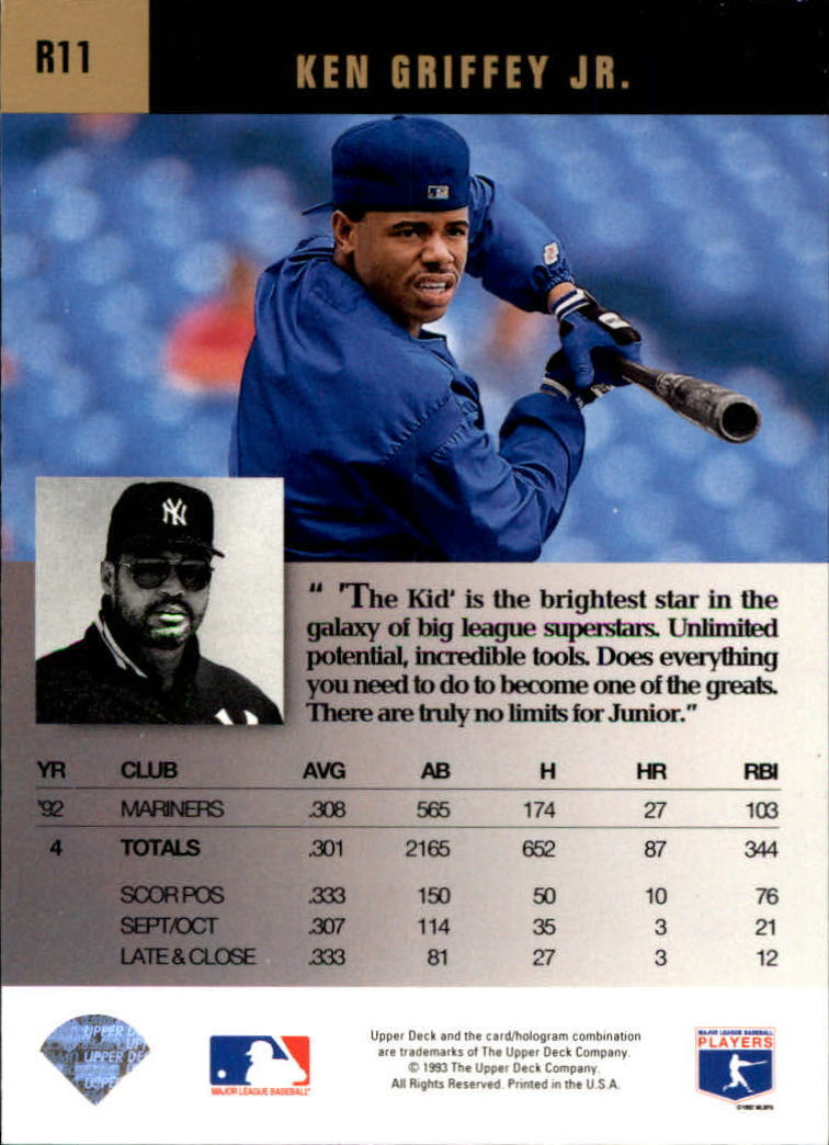 1993 Upper Deck Clutch Performers #R11 Ken Griffey Jr. - NM