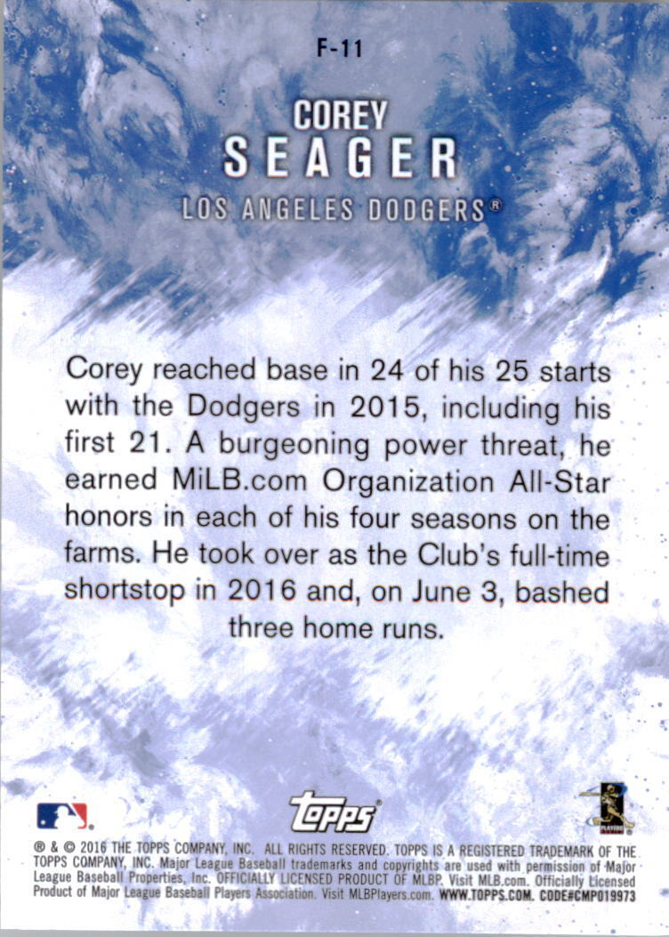 2016 Topps Update Fire #F11 Corey Seager - NM
