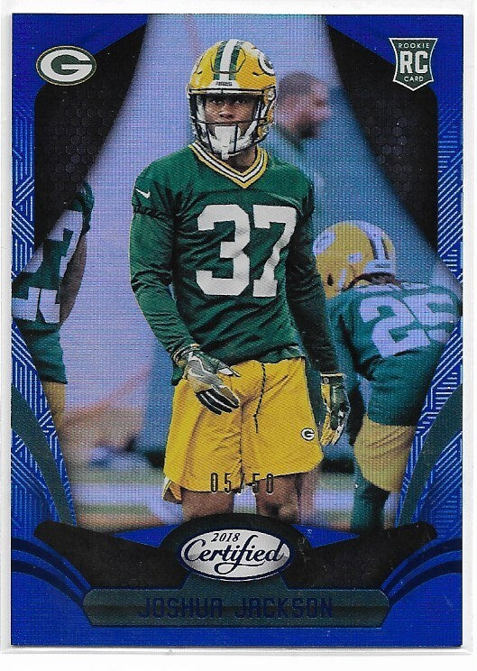 JOSHUA JACKSON 2018 Certified Mirror Blue 5/50 PACKERS