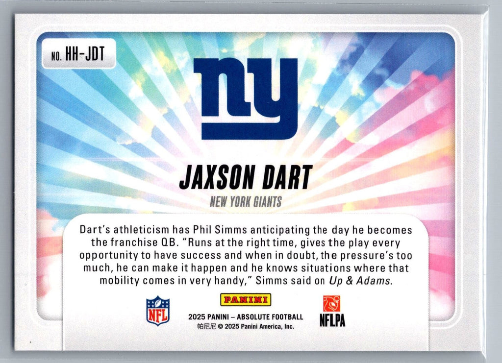 2025 Panini Absolute #HH-JDT Jaxson Dart Hog Heaven