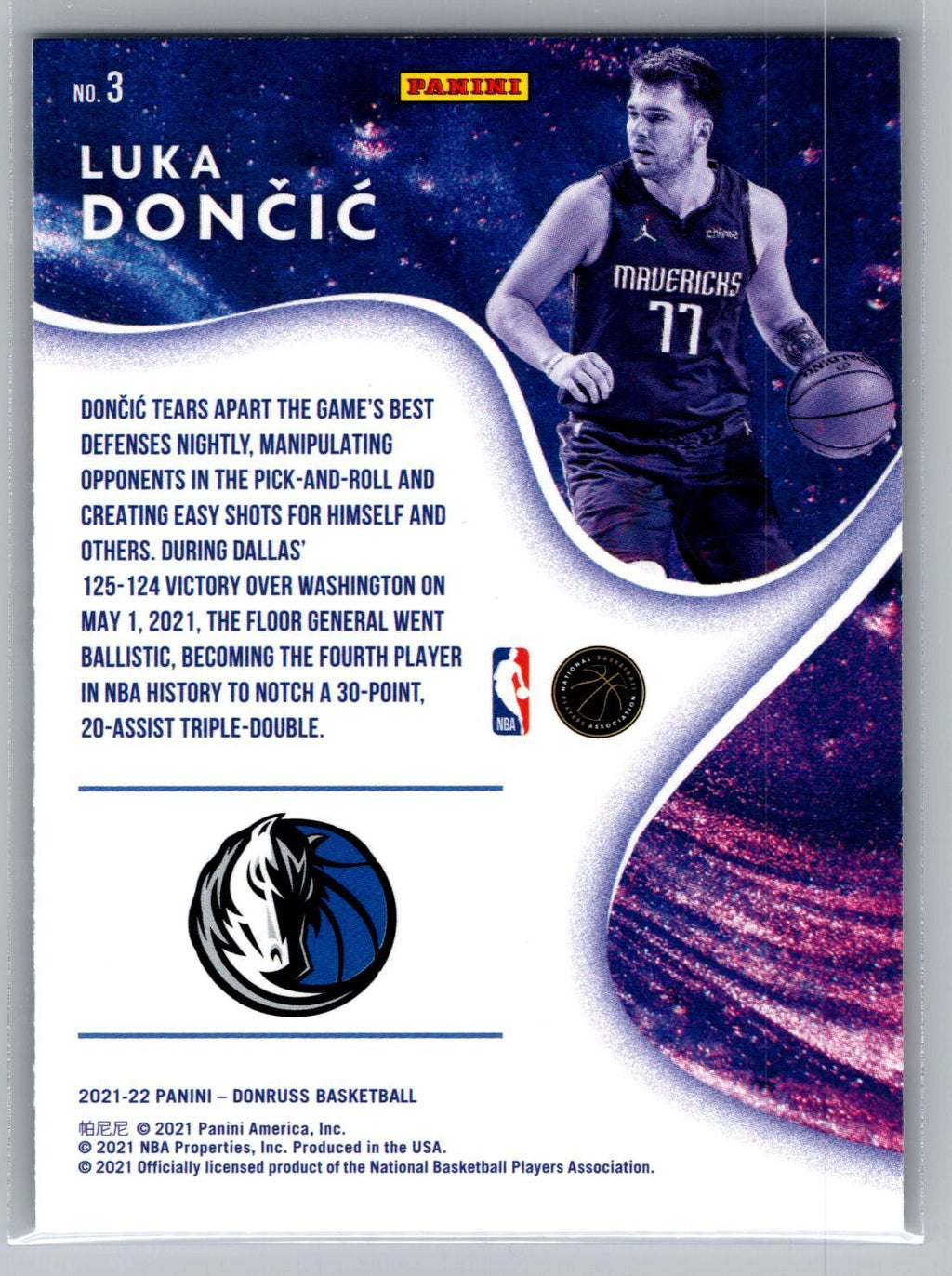 2021-22 Donruss Complete Players #3 Luka Doncic