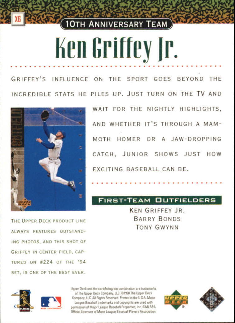 1999 Upper Deck 10th Anniversary Team #X6 Ken Griffey Jr. - NM
