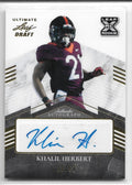 2021 Leaf Ultimate Draft '92 Leaf Black Gold Autographs Khalil Herbert 13/50