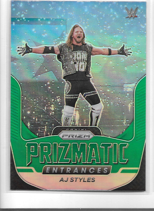 2022 Panini Prizm WWE Prizmatic Entrances Prizms Green #5 AJ Styles - NM