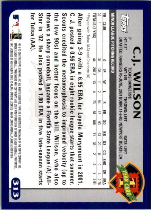 2003 Topps #313 C.J. Wilson FY - NM