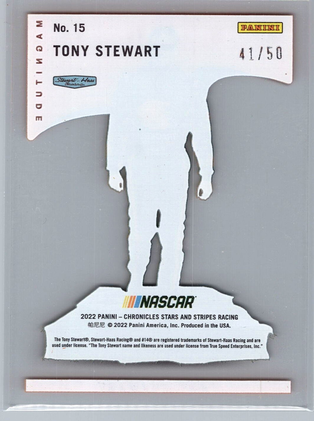 2022 Panini Chronicles #15 Tony Stewart Magnitude Blue 41/50