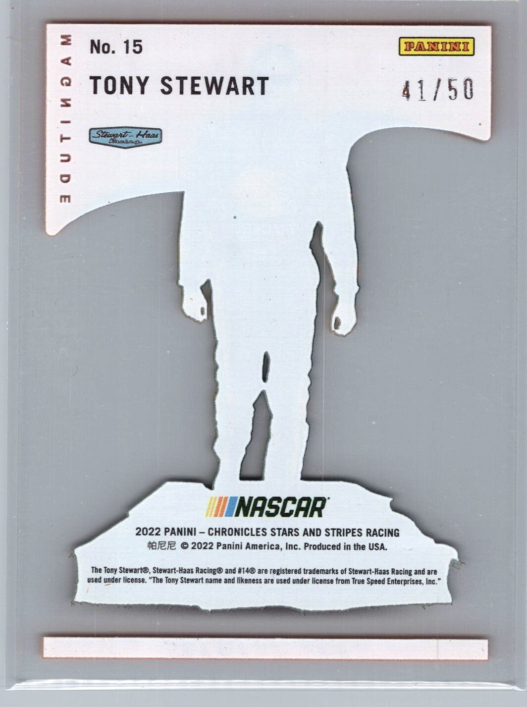 2022 Panini Chronicles #15 Tony Stewart Magnitude Blue 41/50