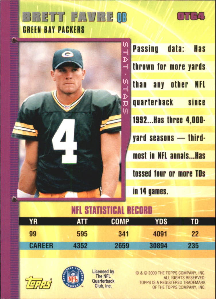 2000 Topps Own the Game #OTG4 Brett Favre - NM