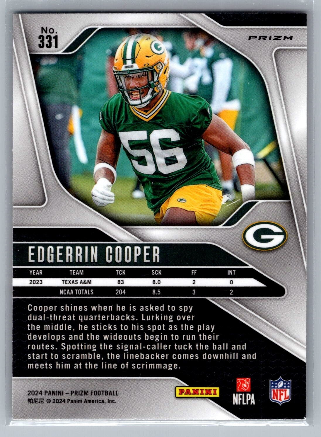 Panini Prizm #331 Edgerrin Cooper RC Orange Disco