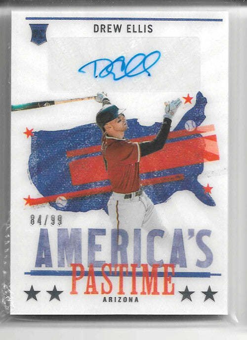 2022 Panini Chronicles America's Pastime #22 Drew Ellis Auto Jersey 64/99 - NM