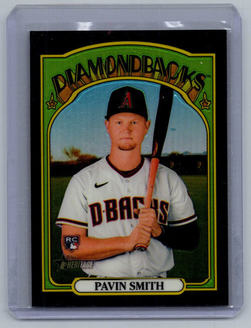 2021 Topps Heritage Chrome Black Refractors #570 Pavin Smith 70/72 - NM