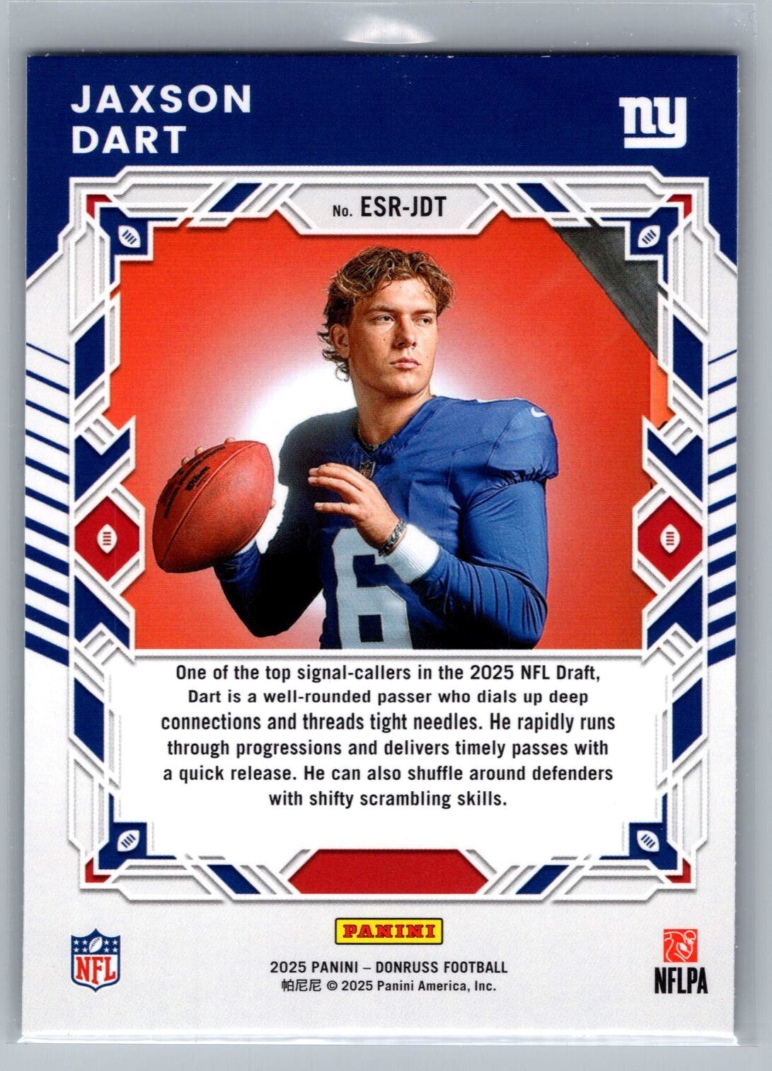 2025 Donruss #ESR-JDT Jaxson Dart Elite Series Rookies