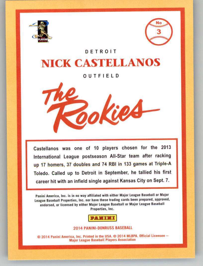2014 Donruss The Rookies #3 Nick Castellanos - NM