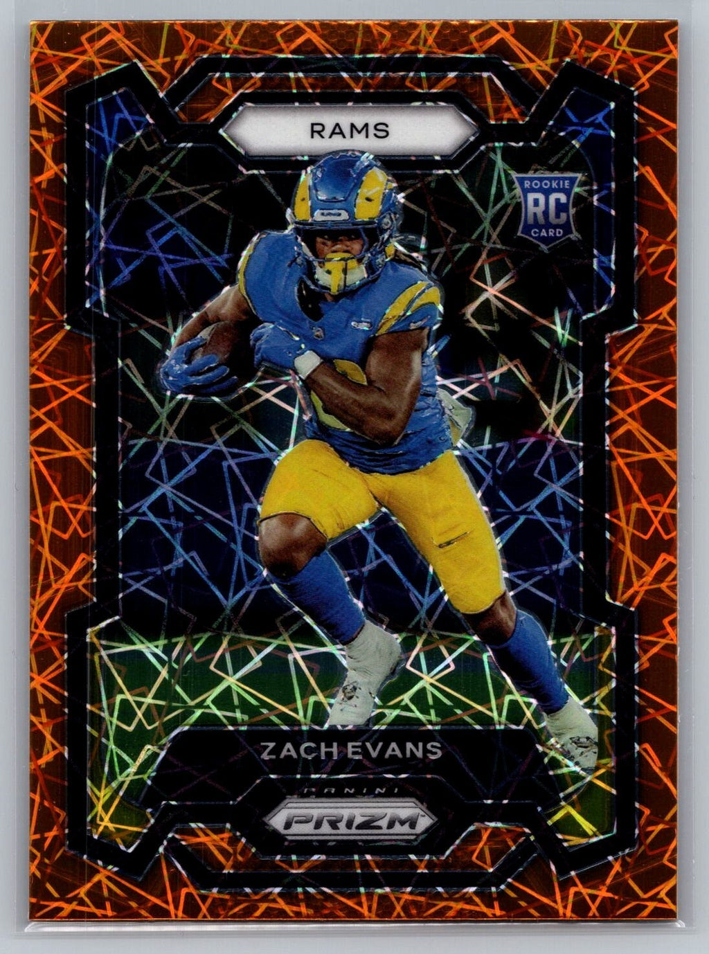 2023 Panini Prizm #359 Zach Evans RC Orange Lazer