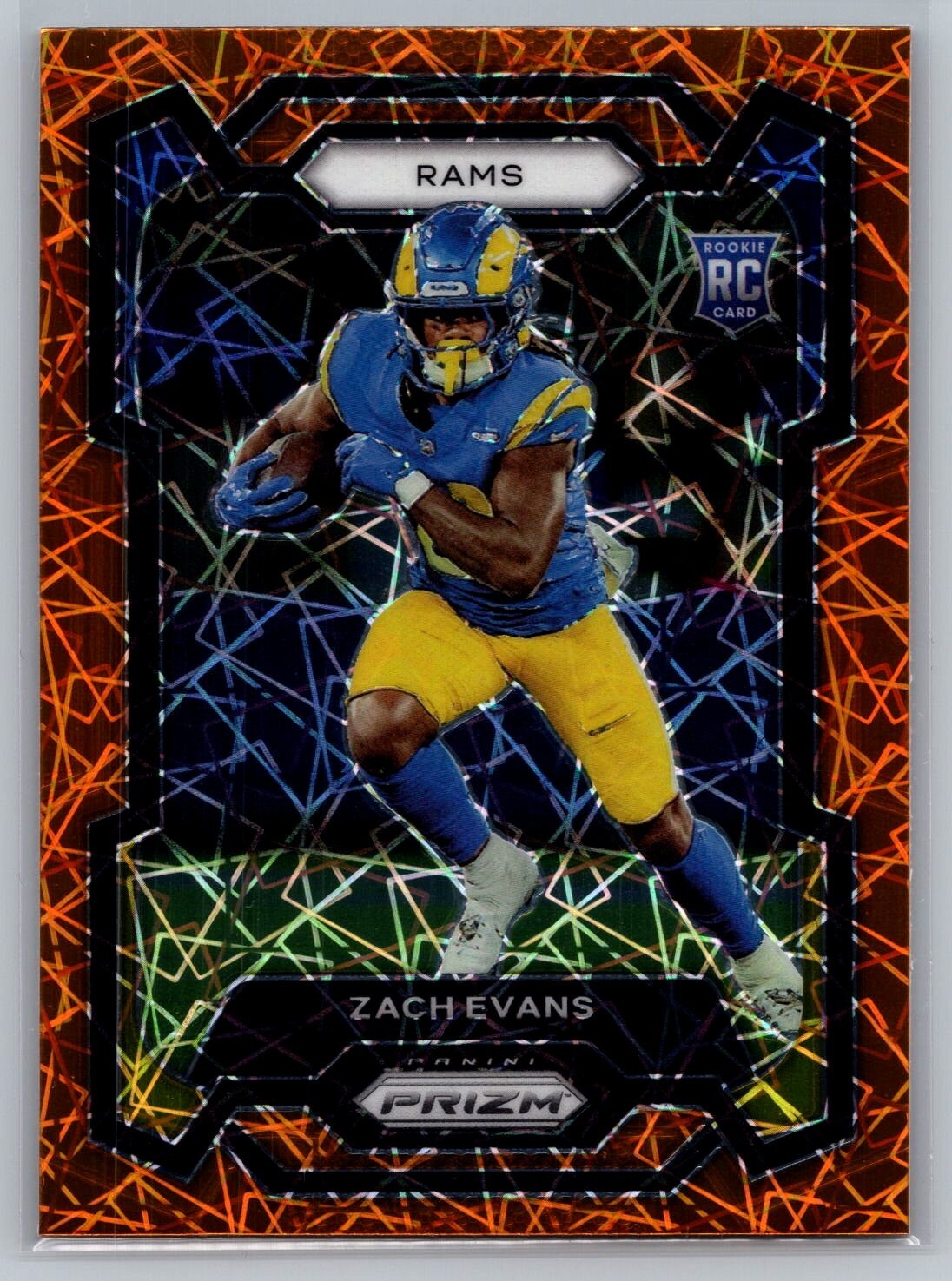2023 Panini Prizm #359 Zach Evans RC Orange Lazer