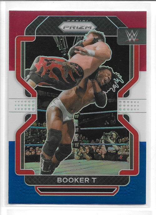2022 Panini Prizm WWE Prizms Red White and Blue #146 Booker T - NM