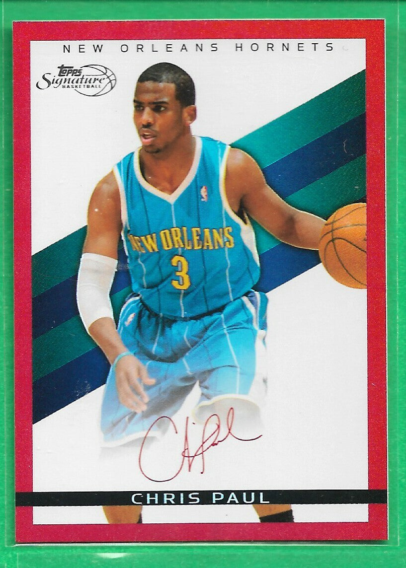 CHRIS PAUL 2008-09 Topps Signature Facsimile Red 882/869 NEW ORLEANS HORNETS