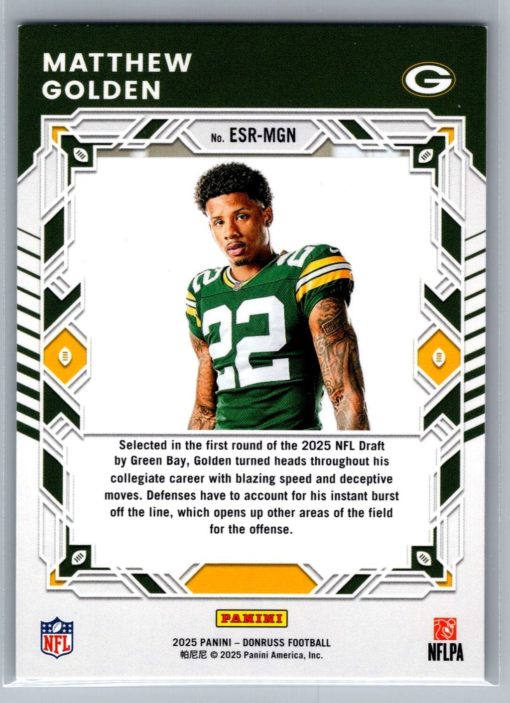 2025 Donruss The Elite Series Rookies #3 Matthew Golden - NM