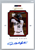 2007 TRISTAR Autothentics Autographs Blue #59 Justin Upton #'d 18/250