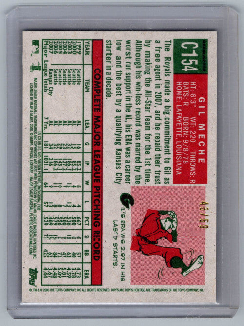 2008 Topps Heritage Chrome Refractors Black #C154 Gil Meche 43/59 - NM