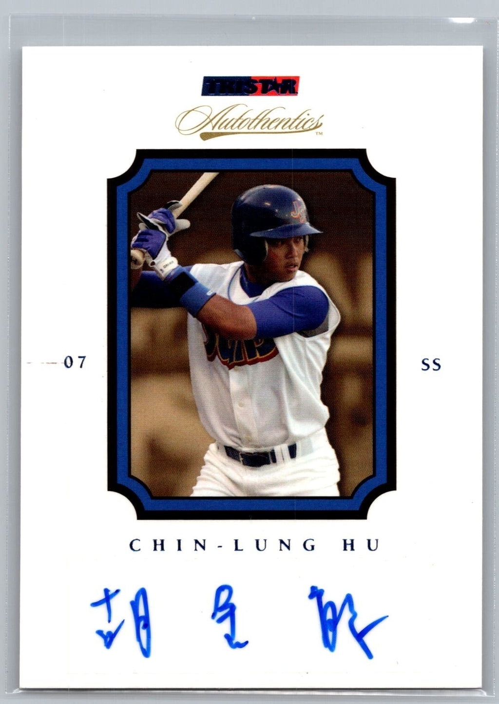2007 TRISTAR Autothentics Autographs Blue #63 Chin-Lung Hu #'d 137/250