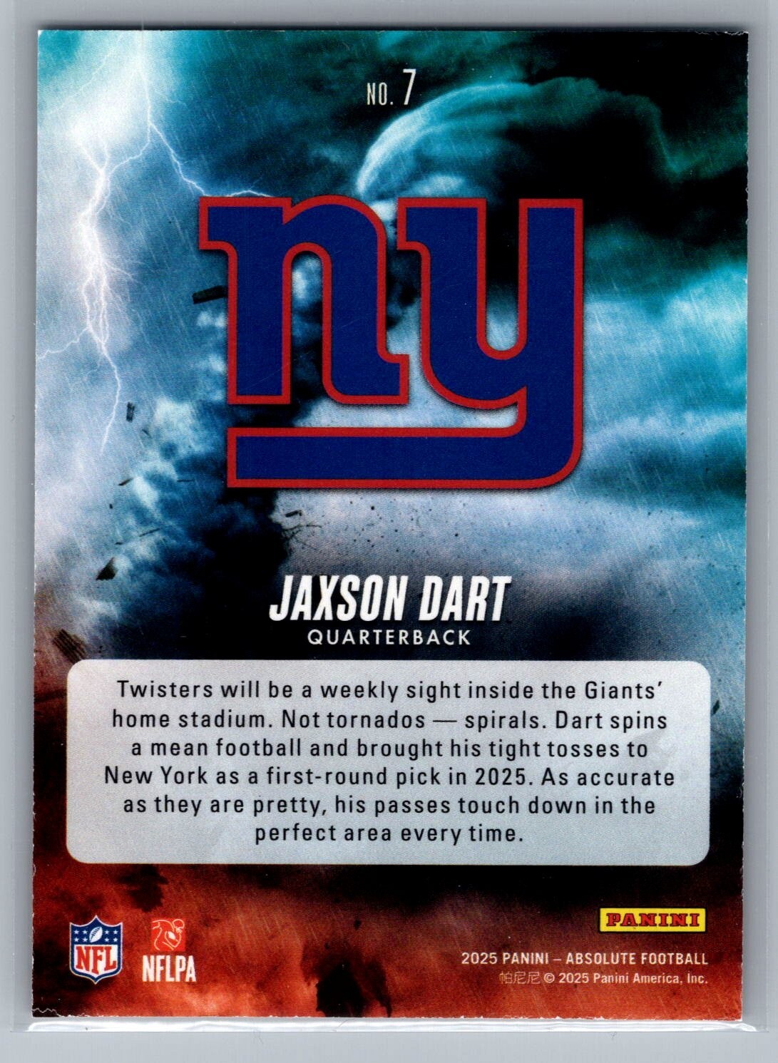 2025 Panini Absolute #7 Jaxson Dart By Storm