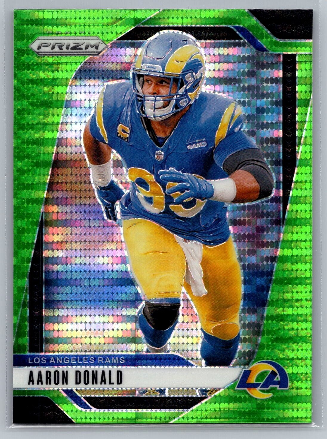2024 Panini Prizm #172 Aaron Donald Neon Green Pulsar