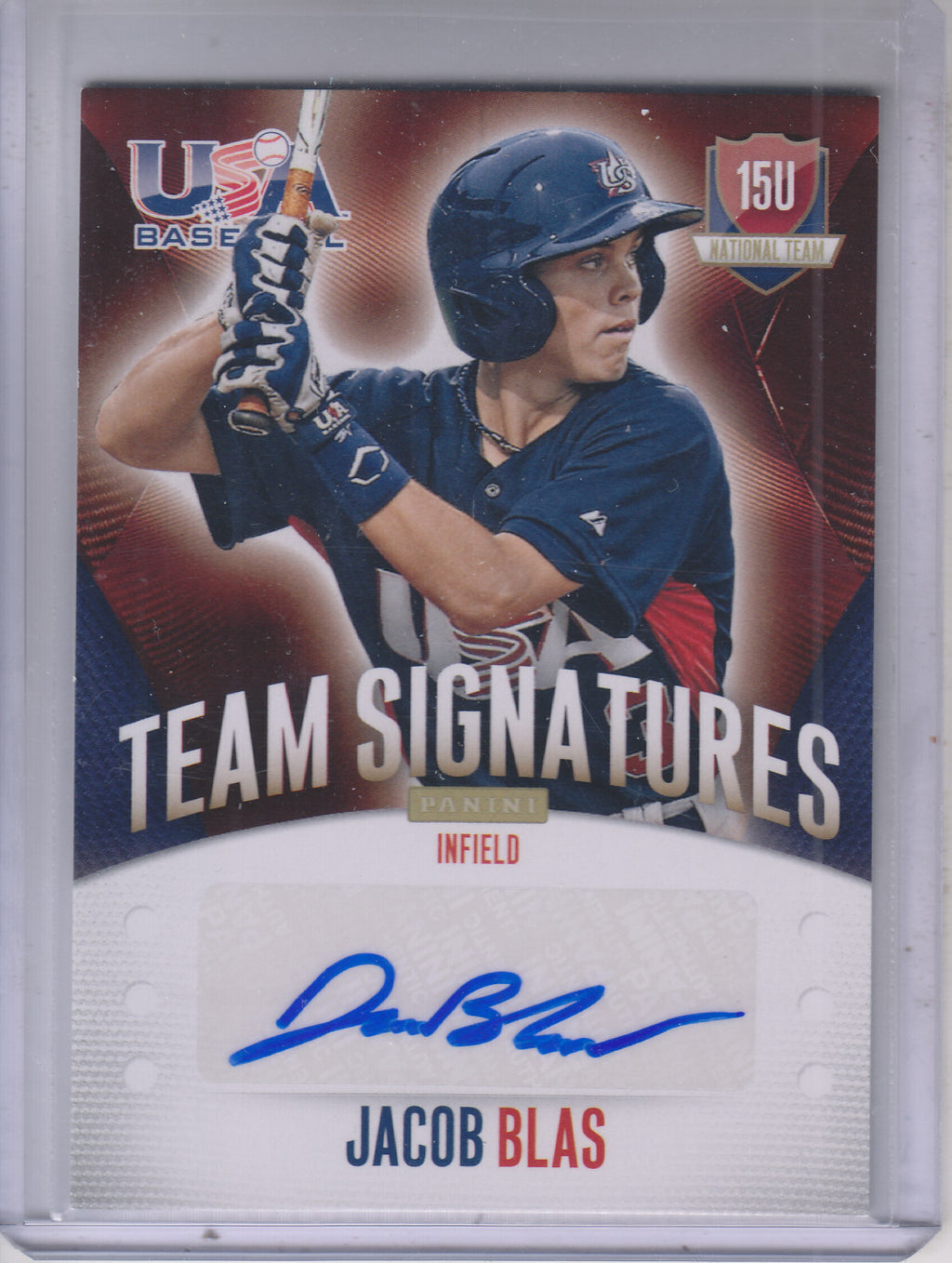 2014 USA Baseball 15U National Team Signatures #48 Jacob Blas Auto 295/299