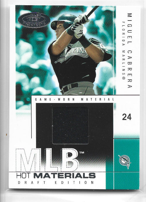 2004 Hot Prospects Draft MLB Hot Materials #MC Miguel Cabrera Jersey /325 - NM