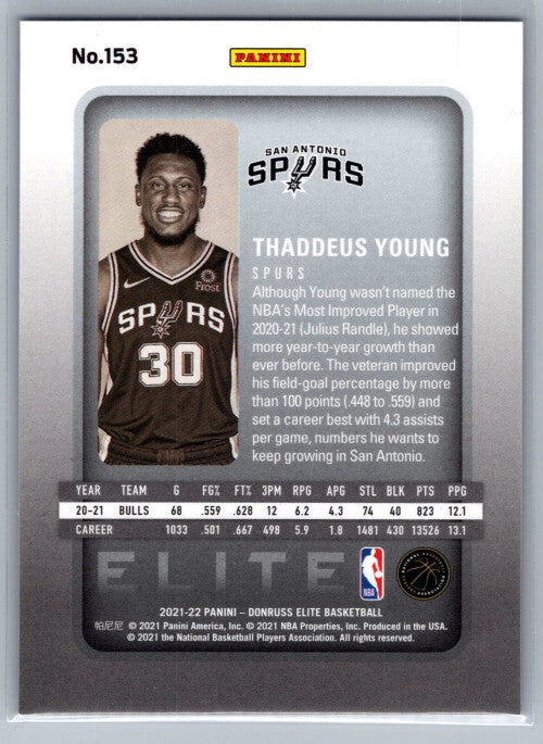 2021-22 Elite Blue #153 Thaddeus Young 67/99 - NM