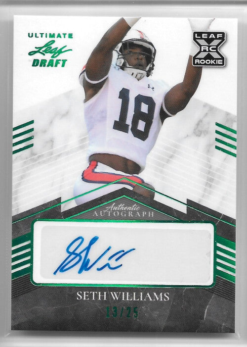 2021 Leaf Ultimate Draft Emerald Spectrum #SW2 Seth Williams Auto 13/25