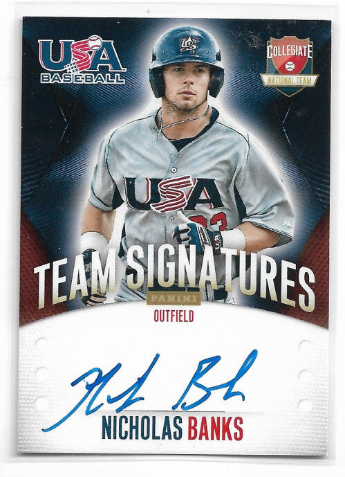 2014 USA Baseball Collegiate National Team Nicholas Banks Auto 104/399