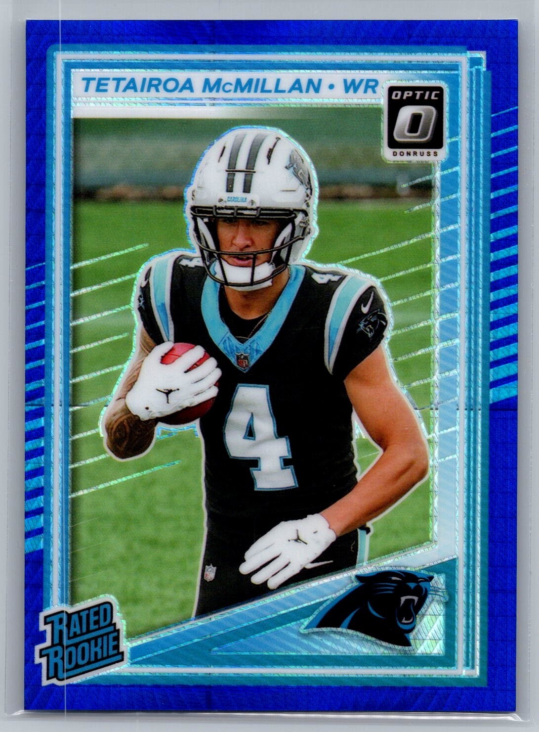 2025 Donruss Optic #209 Tetairoa McMillan Blue Hyper
