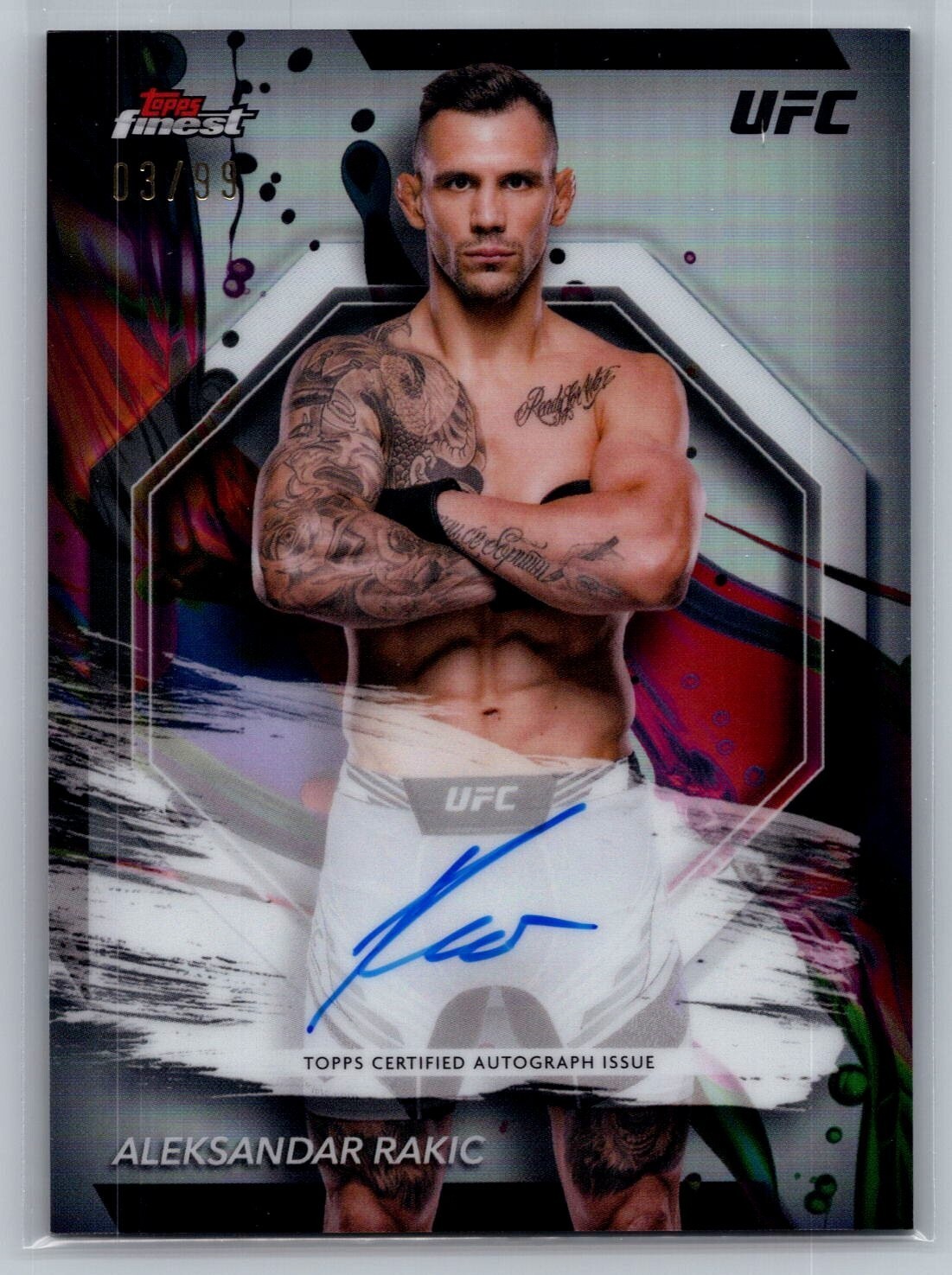 2024 Finest UFC Finest Autographs Refractors #FAARR Aleksandar Rakic #'d 3/99