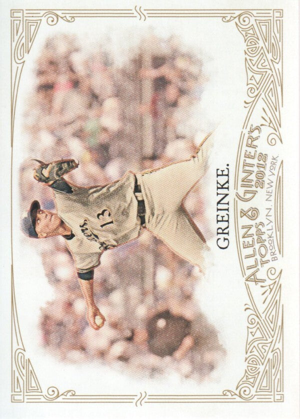 2012 Topps Allen and Ginter #343 Zack Greinke SP - NM