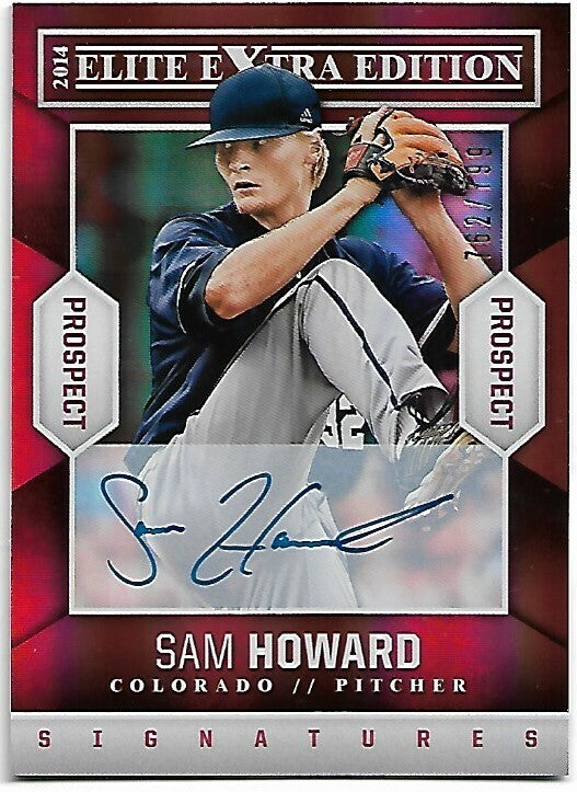 SAM HOWARD 2014 Elite Extra Edition Prospects #53 Auto ROCKIES 762/799