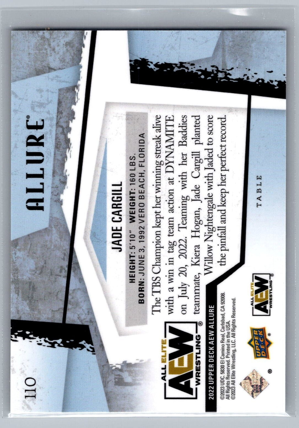 2022 Upper Deck Allure AEW #110 Jade Cargill
