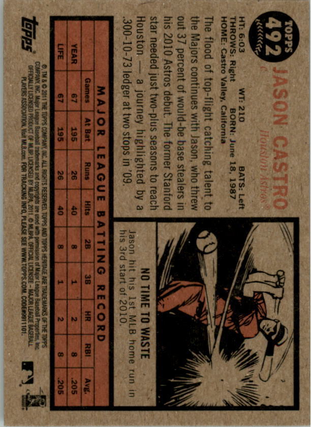 2011 Topps Heritage #492 Jason Castro SP - NM