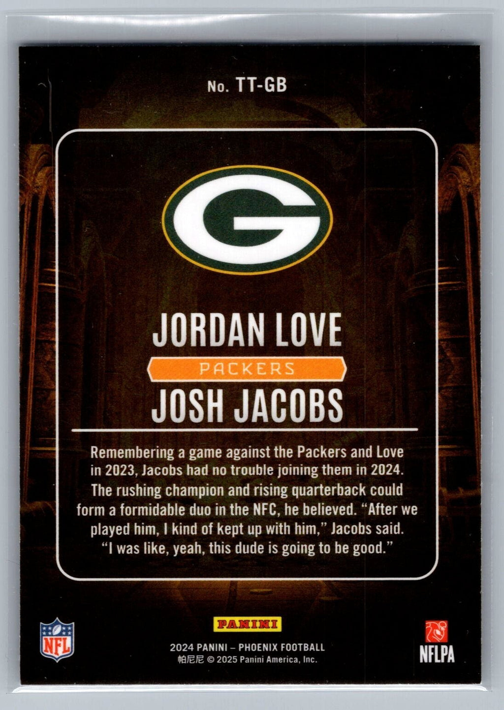 2024 Panini Phoenix Treasured Tandems #14 Jordan Love/Josh Jacobs